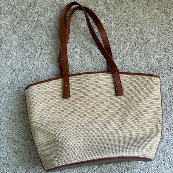Madison West Rattan Tote - Picture 1 of 4